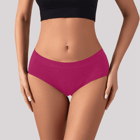 Fulorrnie Underwear for Women Seamless Briefs Comfort Breathable Panties Elastic Waist Moisture Wicking Stretchable Panty Hot Pink L
