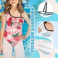 thumbnail image 6 of Uorisanigo Girls Swimsuit One Piece Cute Strawberry Adjustable Strap Summer Beach Swimwear with Ruffled Sleeve Straps Bathing Suit, Size 3-4, 6 of 7
