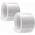 thumbnail image 1 of xianlin-2 pcs White Sch 40 1/2 Inch FNPT Female Pipe Thread Plastic Pipe Cap 1/2 inch PVC Female Threaded Pipe End Cap PVC Threaded Plug for Home Sewer Plumbing Water Line, 1 of 4