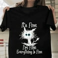 thumbnail image 1 of Its Fine Im Fine Everything Is Fine T-Shirt Drôle Imprimé Chat pour Hommes et Femmes Haut Décontracté Drôle Chat Été Manches Courtes Shi m Blanc/https://ae01.alicdn.com/kf/s5c177869805d4b8eb8eb2a9f03edc16405cv.p, 1 of 1