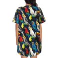 thumbnail image 6 of Fotbe Parrot Print Pajama Set for Women 2 Piece Loungewear Short Sleeve Tops and Shorts Set Soft Sleepwear-4X-Large, 6 of 7