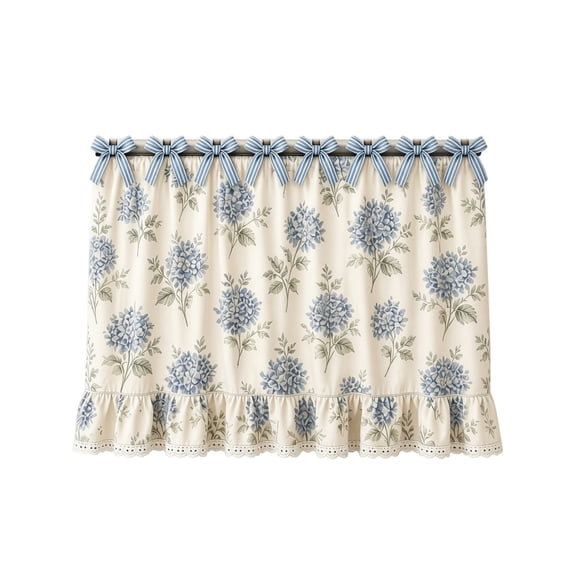 Farmhouse Stove Skirt Oven Curtain for Kitchen Decor, Cotton Blend Stove Curtain with Lace Ruffle Trim & Ribbon Ties, Oven Curtain Cover & Oven Skirt Curtain for Cottage Kitchen