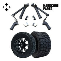 Hardcore Parts 6" A-Arm Lift Kit for Yamaha G2/G9 Golf Cart with 14" Black 'Voodoo' Wheels and 22"x10.5"-14 GATOR On-Road/Off-Road DOT rated All-Terrain tires