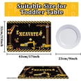 thumbnail image 2 of Construction Placemats Set of 6 Toddler Plastic Table Mats Dump Truck Place Mats Washable Vinyl Nursery Homeschool Table Decoration for Indoor Outdoor Party Kitchen Dining Table, 2 of 6