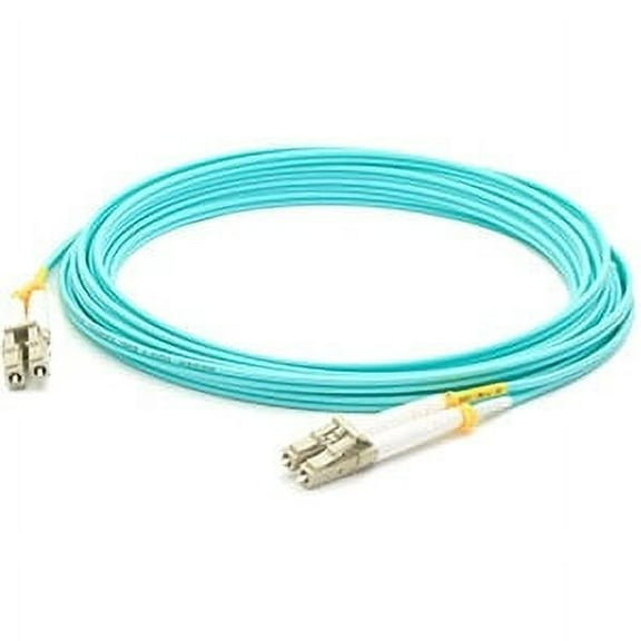 AddOn 5m LC to LC Aqua OM4 Duplex OFNR Riser-Rated Fiber Patch Cable