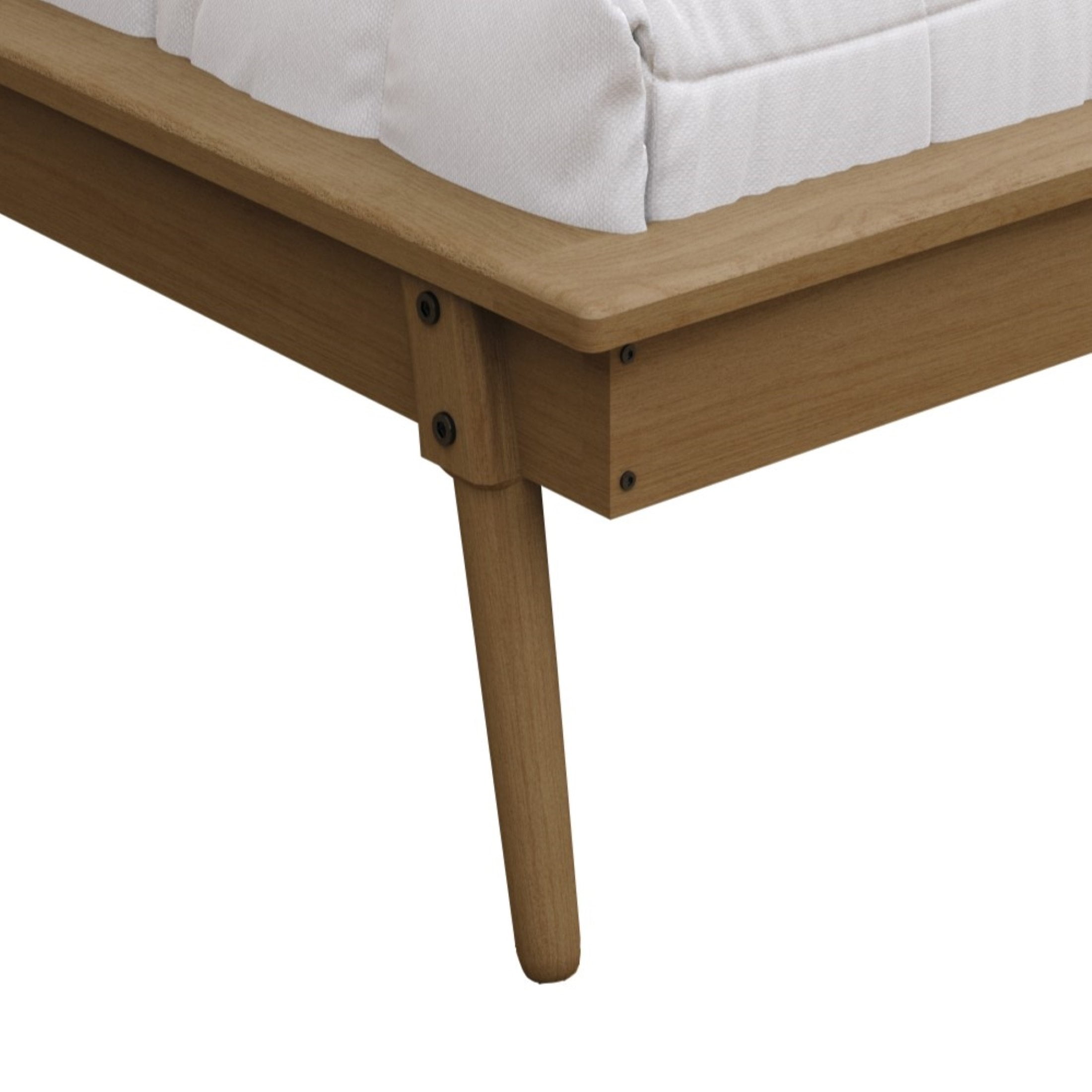 Castle Place Vintage Spindle Wooden Full Platform Bed, Light Oak