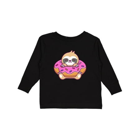

Inktastic Sloth Doughnut Gift Toddler Boy or Toddler Girl Long Sleeve T-Shirt