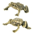 thumbnail image 6 of Farfi Brass Figurine Realistic Appearance Collectible Casting Vintage Desktop Mini Frog Copper Sculpture Office Decor (Type A), 6 of 13