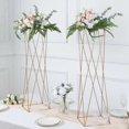 thumbnail image 4 of Efavormart 2 Pack | 32" Gold Geometric Crisscross Metal Frame Centerpieces, Open Column Pedestal Flower Stands, 4 of 10
