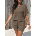thumbnail image 3 of Aleumdr Womens 2 Piece Sweatsuits Trendy Outfits Loose Fit Slouchy Summer Cozy Tracksuit Sets Brown 2XL, 3 of 7
