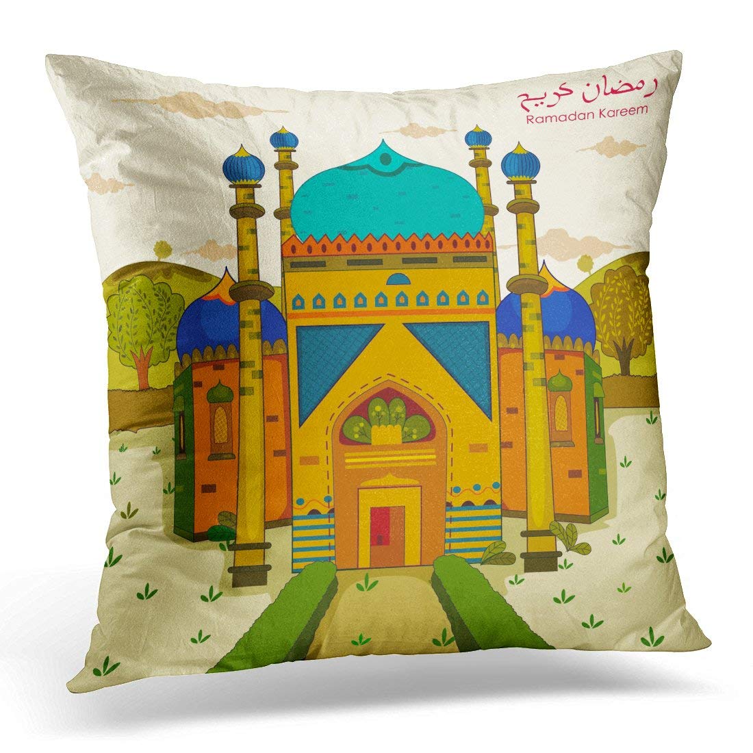 EREHome Arab Decorated in Eid Mubarak Happy Arabic Pillow Case Pillow Cover 20x20 inch Walmart