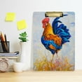 thumbnail image 5 of FMSHPON Colorful Rooster Clipboard Hardboard Wood Nursing Clip Board and Pull for Standard A4 Letter 13x9 inches, 5 of 7
