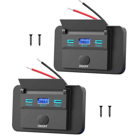 Enchufe USB para coche Hapytrip 12 V USB C 30 W y QC 18 W, paquete de 2