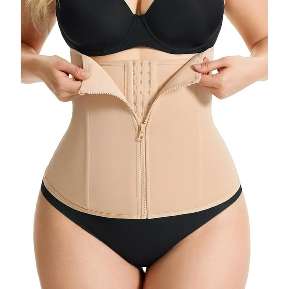 Waist Trainer for Women Zipper Corset Shapewear Tummy Control Faja Body Shaper Waist Cincher Workout Girdle