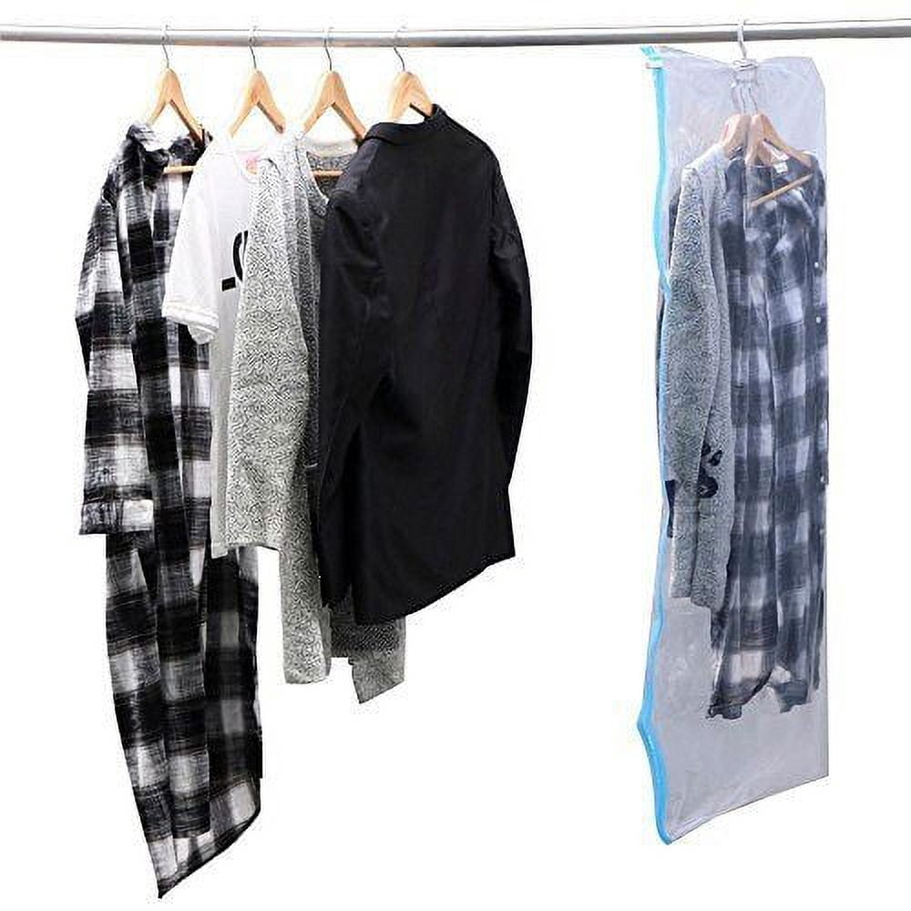 QQbed XL 5 Pack Double Seal Waterproof Hanging Vacuum Storage Bags with Hook 47"x28" (120x70cm) Reduces Size by up to 80%