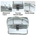 thumbnail image 4 of Unique Bargains 1 Pcs Double Layer Makeup Bag Cosmetic Travel Bag Case Make Up Bag Clear Bags Silver Tone, 4 of 6
