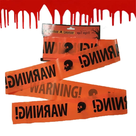 6M/20FT Halloween Caution Tape, Halloween Themed Warning Tape for House Props Party Decorations, Orange, One Size, Plastic