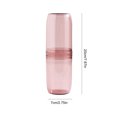 thumbnail image 2 of Toothbrush Case Portable Toothpaste Container Dust-Proof Sanitary Plastic Daily Use Simple Toothburshes Holder College Hiking two cups-pink, 2 of 8