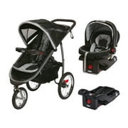 Graco Jogging Stroller with SnugRide Car Seat & Extra Base Travel System, Gotham