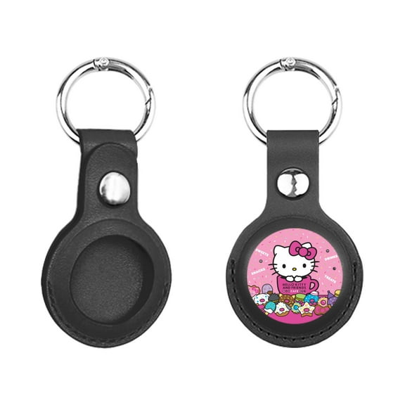 Hello Kitty Air Tag Keychain for Apple Airtags Holder, Protective Leather Case Tracker Case with Airtag Keychain, Compatible with New AirTag Dog Collar