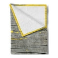 thumbnail image 2 of Yellow Soft Flannel Fleece Throw Blanket, Wooden Board Paint Splashes Brush Stroke Grunge Design Elements, Cozy Plush for Indoor and Outdoor Use, 60" x 80", Yellow Grey, by Ambesonne, 2 of 5