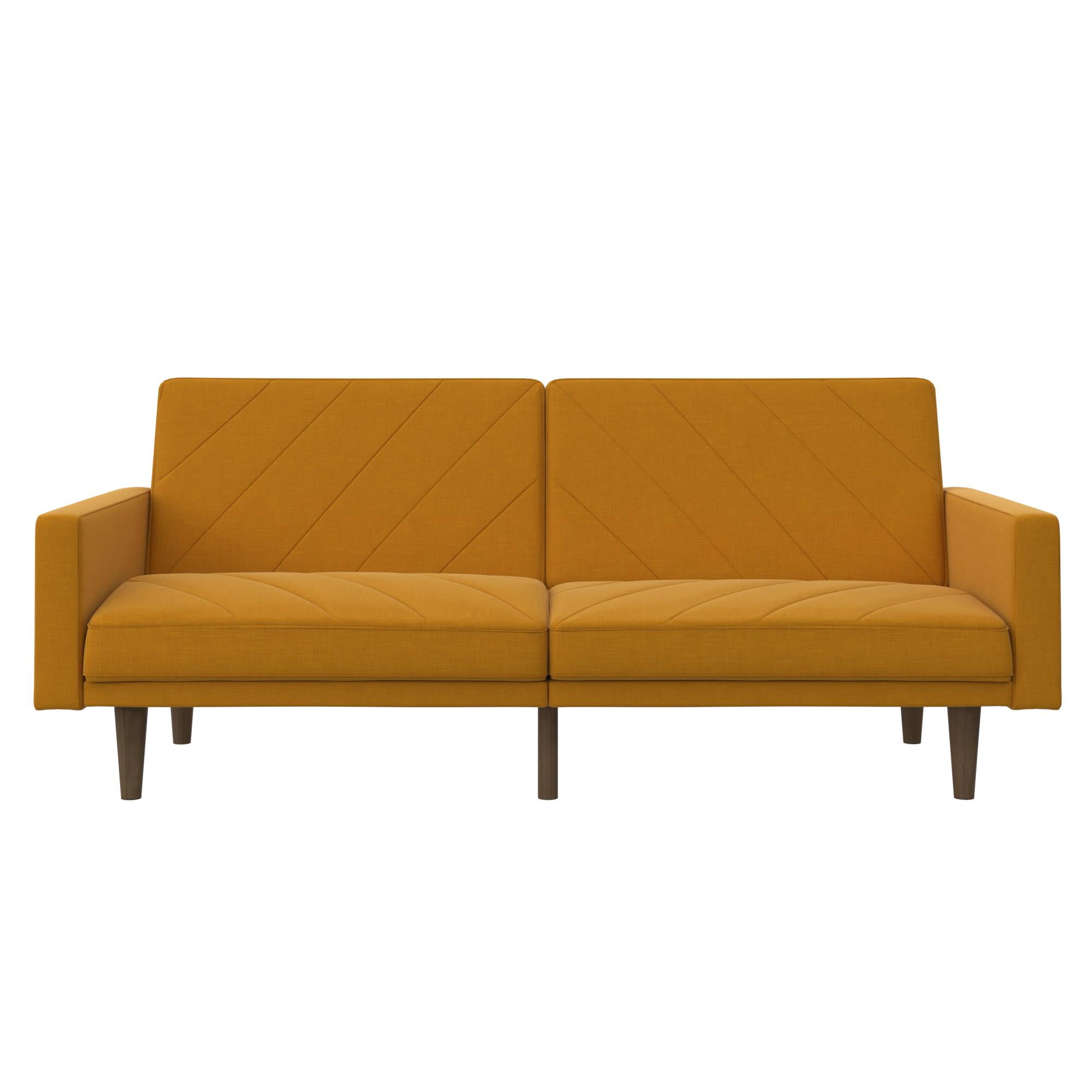 DHP Paxson Futon, Mustard Yellow Linen