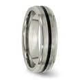 thumbnail image 2 of Auriga Titanium Black Enamel 6mm Satin Band for Men Size- 8, 2 of 6
