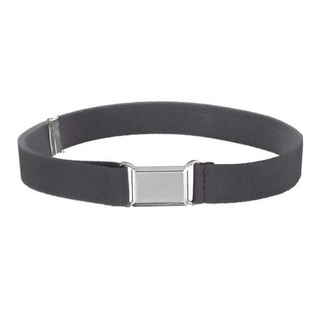 Kelon Ceinture en Solde Ceinture en Polyester Ceinture pour Enfants Tout-Petits Élastique Ajustable Extensible Ceintures Unisexes Boucle Carrée Argentée