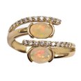thumbnail image 2 of 14KT Yellow Gold Ethiopian Opal With Diamond Ring, 2 of 5