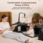 Babyeap 5-in-1 Baby Bassinet with Playard Mode & Changing Table,Bedside Sleeper for Newborns and Infants,Black