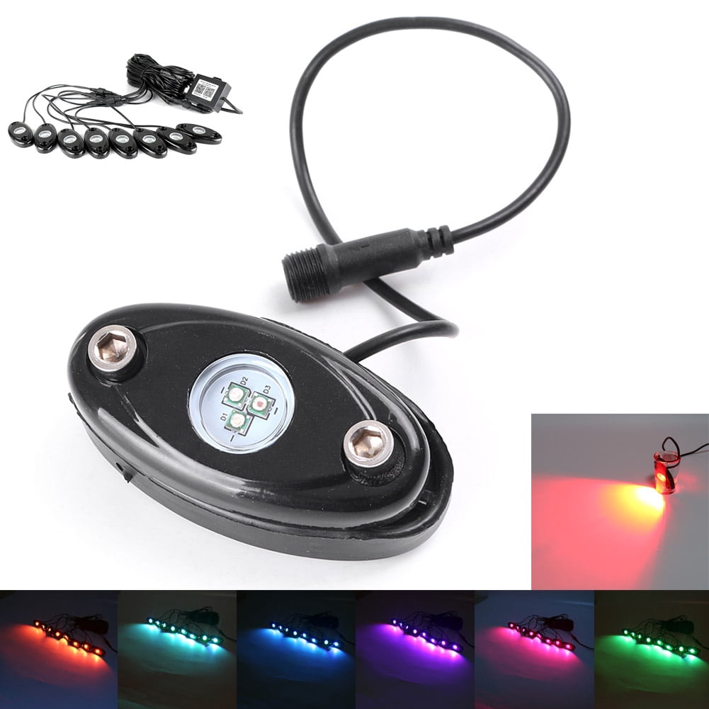 NS Automative RGB Led Rock Light Kits, LED Underglow Lighting Kit, Timing & Music Mode, For Off-Road, Trucks, Cars, UTV, ATV, SUV, RZR Etc