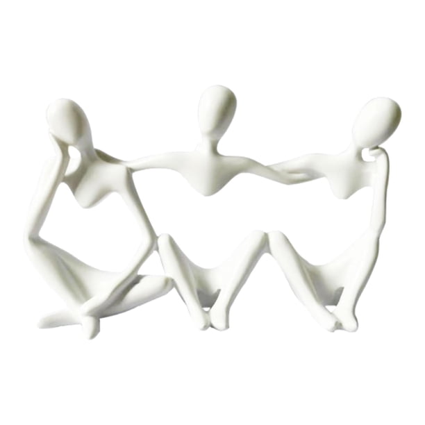 Estatuas de resina de pensadores, figuras abstractas, esculturas coleccionables, acento moderno Blanco