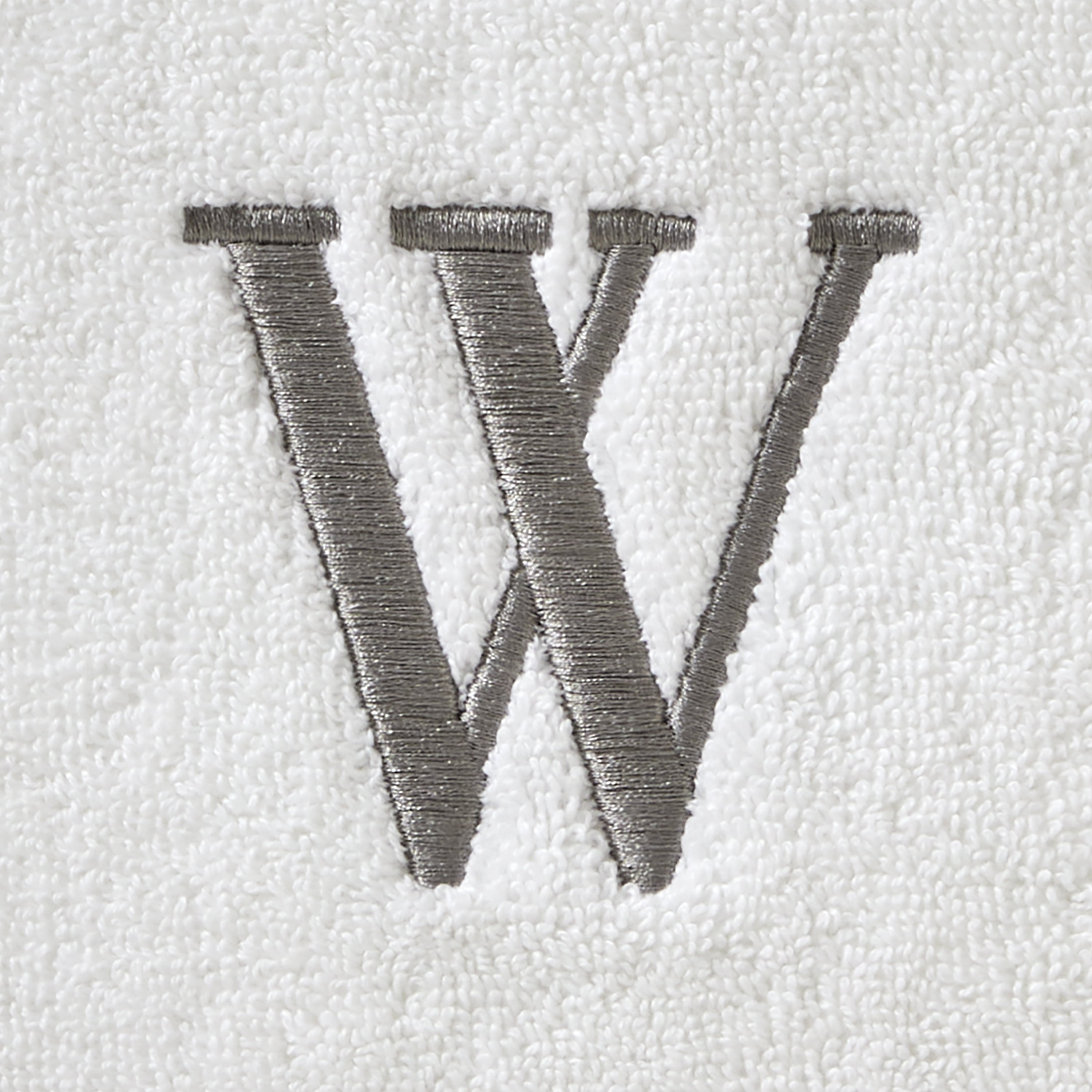 SKL Home Casual Monogram Hand Towel (2-Pack), "W", White