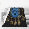 thumbnail image 1 of Fotbe Wolf Head And Dreamcatcher Manta de Franela Acolchonada con Estampado, Súper Suave y Esponjosa, Extra Grande para Sofá, Cama, Uso Todo el Año-60"x50", 1 of 7
