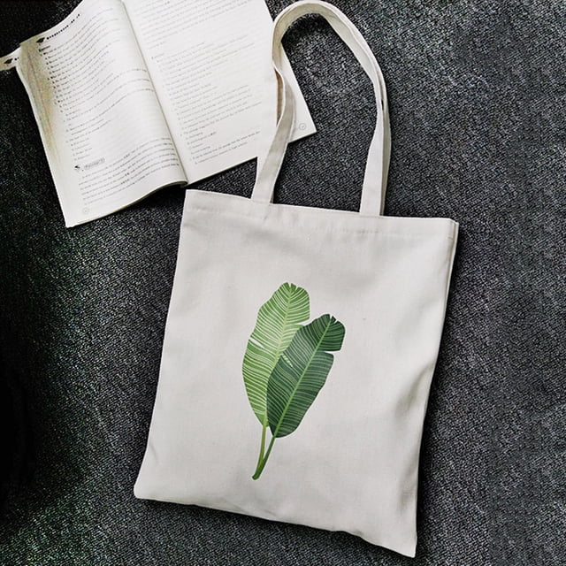 Jusqu'à 65 % de Rabais Sacs à Bandoulière pour Femmes en Toile Imprimée Feuille de Bananier Sacs de Magasinage à Poignée