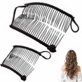 thumbnail image 1 of Pinza para el pelo elástica vintage XINYU con forma de plátano para cabello grueso, 1 of 6
