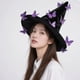 thumbnail image 5 of Guardurnaity Sombrero de Halloween, negro, de , para mujer, estilo mágico, suave, súper suave y perfecto para Halloween y fiestas. Sombreros blanco rosado, 5 of 6