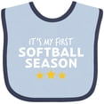 thumbnail image 3 of Inktastic It's My First Softball Season Boys or Girls Baby Bib, 3 of 4