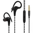thumbnail image 1 of 5xSports Auriculares con Cable Conector de 3,5 Mm con Gancho para La Oreja para Correr, Gimnasio, Negro 5 piezas, 1 of 7