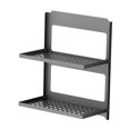 thumbnail image 4 of Estantes de pared flotantes Almacenamiento plegable de 2 niveles estantes de pared estantes de pared para el sótano cafetera sala de cocina oficina, 4 of 8