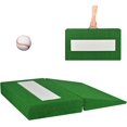 thumbnail image 1 of Pitching Mound, Foldable Pitchers Mound 34'' x 30'' x 4'' with Pitching Rubber, Anti-Fade Turf and Carry Handles, Portable Wooden Pitchers Mound for Baseball Softball Pitching Training, 1 of 5