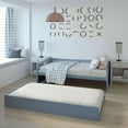 thumbnail image 2 of Giantex Twin Size Wooden Daybed with Pull-Out Trundle Bed Set Wood Guest Bed Frame Slats for Bedroom Living Room Dorm, Grey, 2 of 8