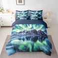 thumbnail image 2 of Homewish Gradient Aurora Bedding Comforter Set 7 Pieces for Female Men Adults,Nature Theme Full Bedding Set Lightweight,Abstract Ombre Fitted Sheet Flat Sheet,Lightweight Room Decor,Reversible, 2 of 8