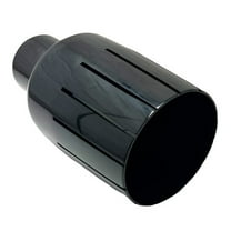 Exhaust Tip 2.50" Inlet 4.50-4.00 Outlet 8.50" long WAB-250-BC-SS After Burner Black Chrome 304 Stainless Steel Wesdon Exhaust Tip