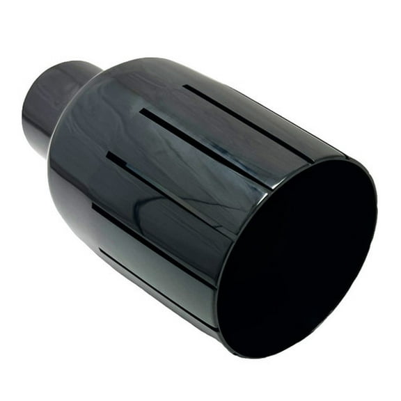 Exhaust Tip 2.50" Inlet 4.50-4.00 Outlet 8.50" long WAB-250-BC-SS After Burner Black Chrome 304 Stainless Steel Wesdon Exhaust Tip