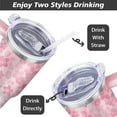 thumbnail image 5 of 40 OZ Tumbler with Handle and Straw Lid Insulated Travel Coffee Mug Cup Reusable Stainless Steel Tumblers for Water, Iced Tea or Coffee, Smoothie and More, Cherry Blossom, 5 of 6
