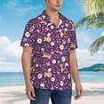 thumbnail image 5 of Xecao Cute Squirrel Floral print Hawaiian shirt - a stylish short-sleeve button-down for men, perfect for casual beach and tropical outings., 5 of 9