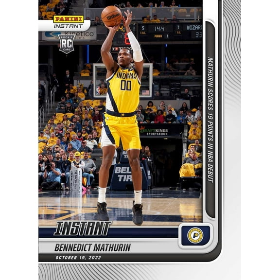 2022-23 Instant Basketball Bennedict Mathurin Trading Card #6 (Rookie Card, Scores 19 Points in NBA Debut)
