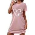 thumbnail image 2 of Sakmal Valentines Mumu Nightgownss for Women Cute Short Sleeve Love Loungewear Short Heart Print Nightgowns for Women XL, 2 of 5