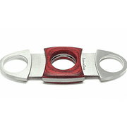 PremiaCasa Stainless Steel Red Wood Guillotine Cigar Cutter
